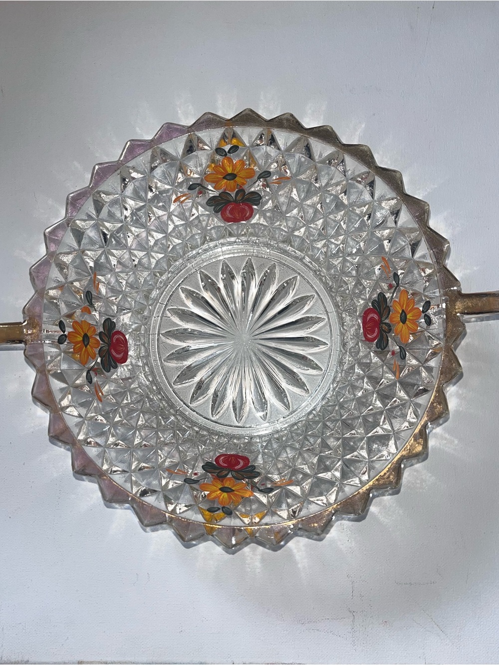 Vintage Lubiana Spa glass fruit/dessert bowl